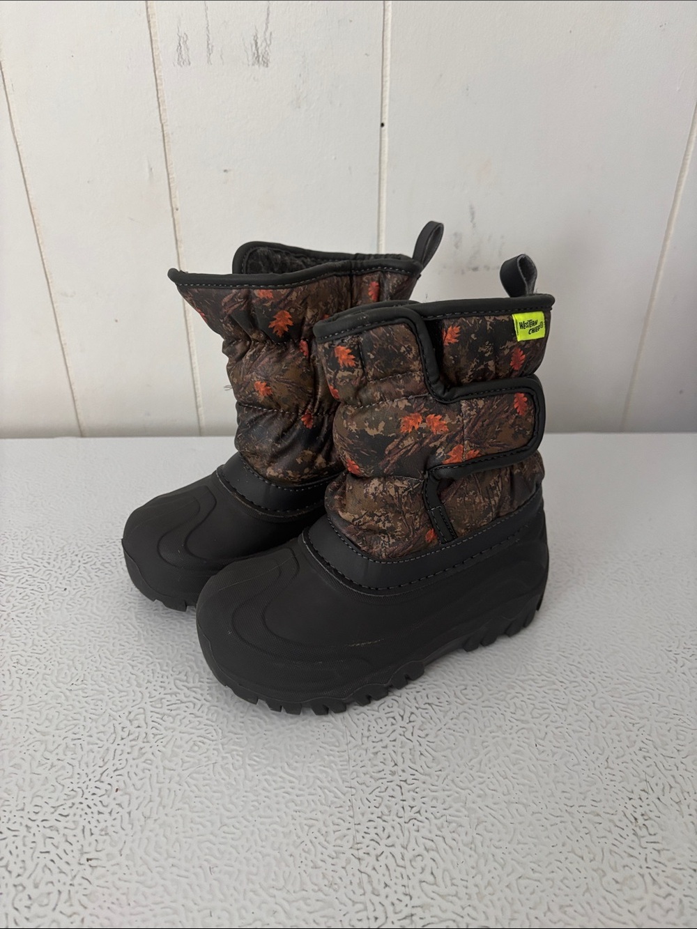 Kids Winter Snow Boots camo & black